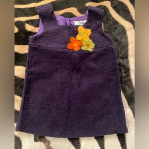 JM Originals,Purple Fuzzy Jumper. Front appliqués & back 3 tiny buttons